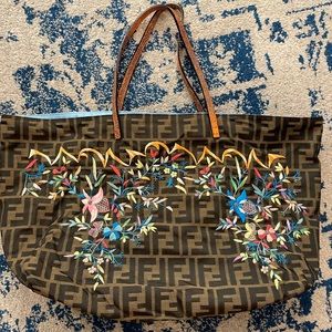 Authentic Fendi Embroidered Tote Bag